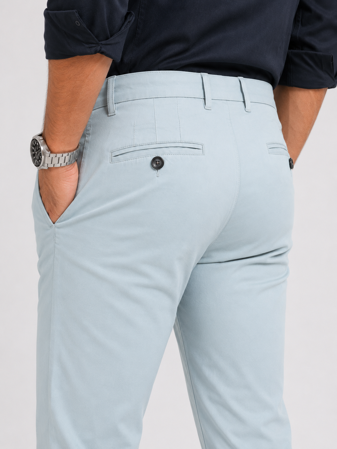Bluish Grey Twill Trouser
