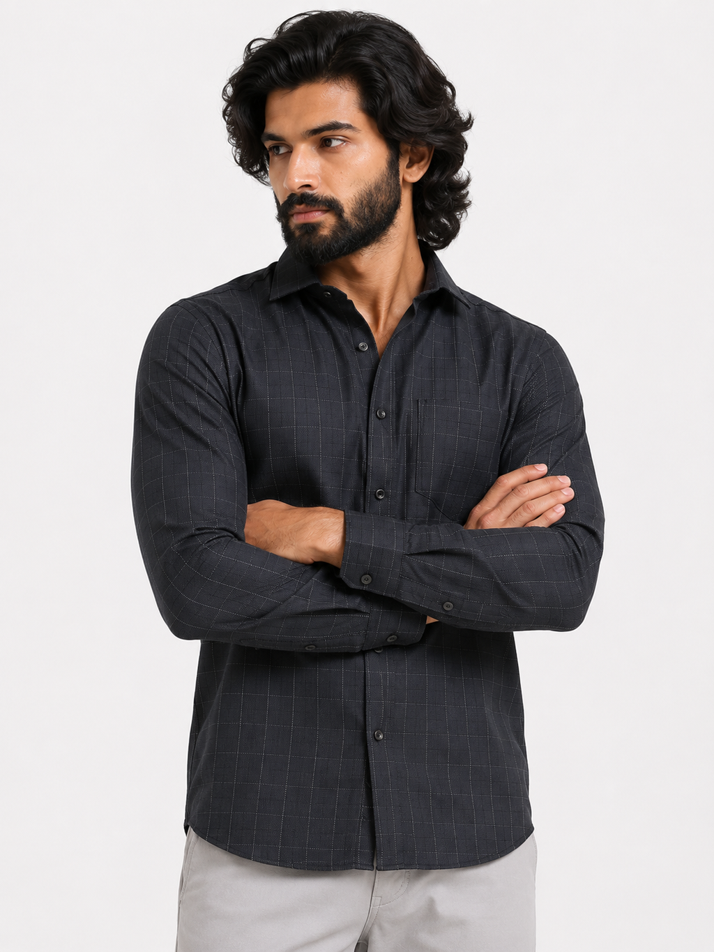 Iron Grey Jacquard Shirt