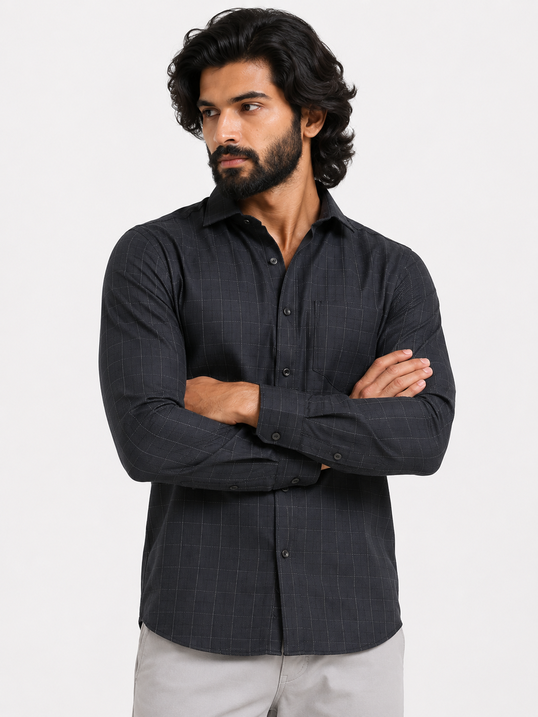 Iron Grey Jacquard Shirt
