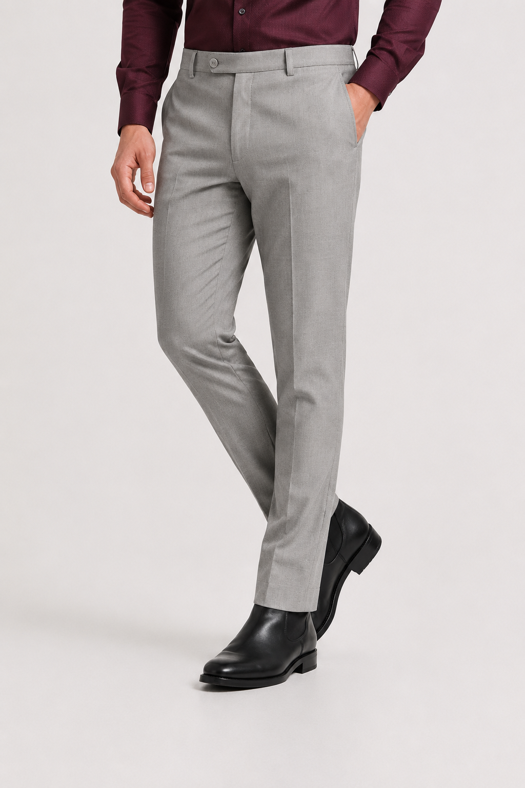Ash Grey 4-Way Stretch Formal Trouser