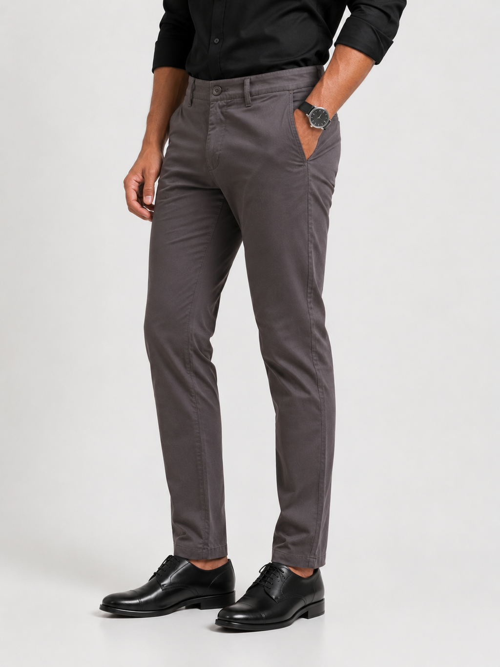 Cement Grey Cotton Trouser