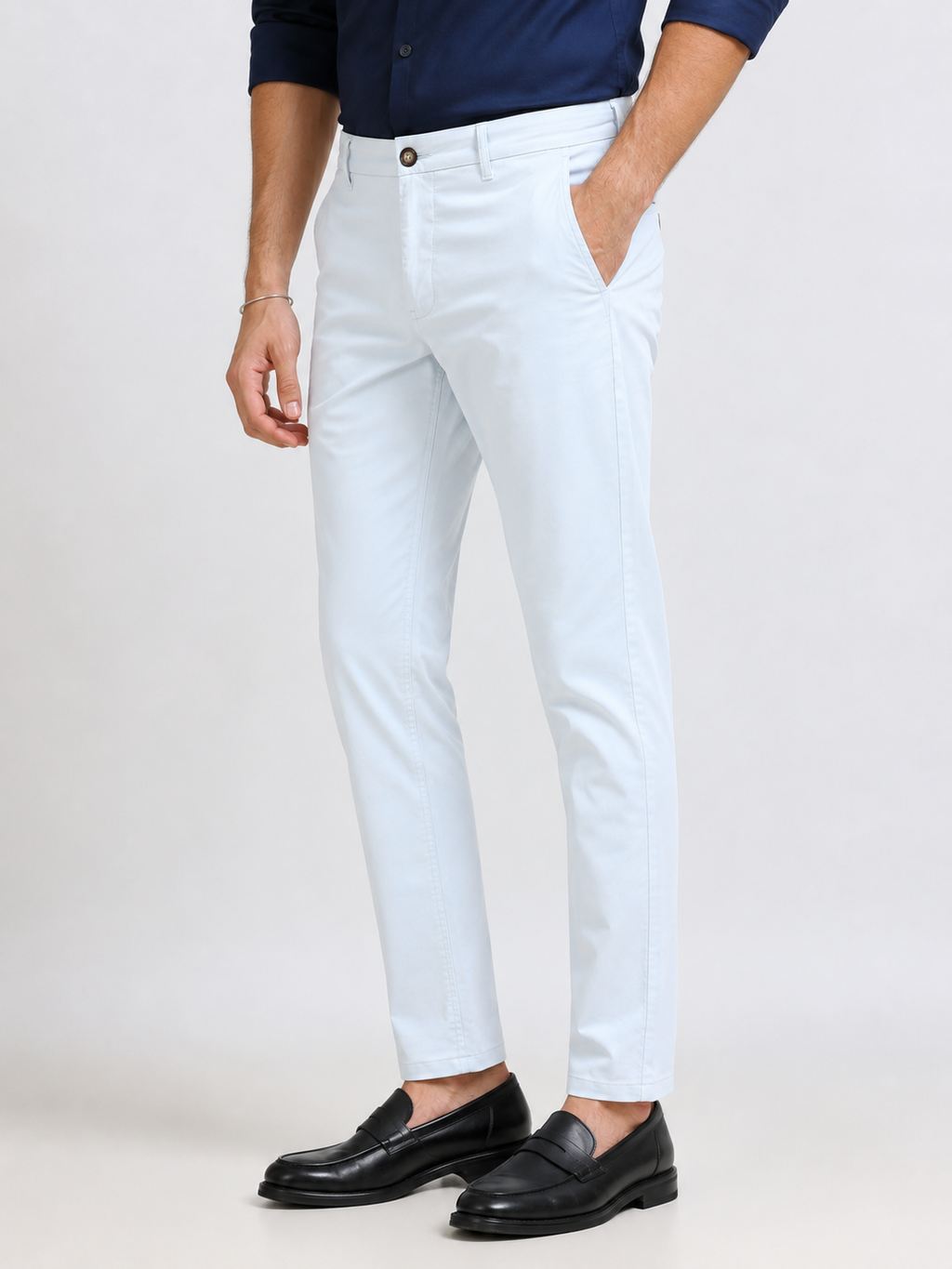Pearl Grey Stretch Trouser