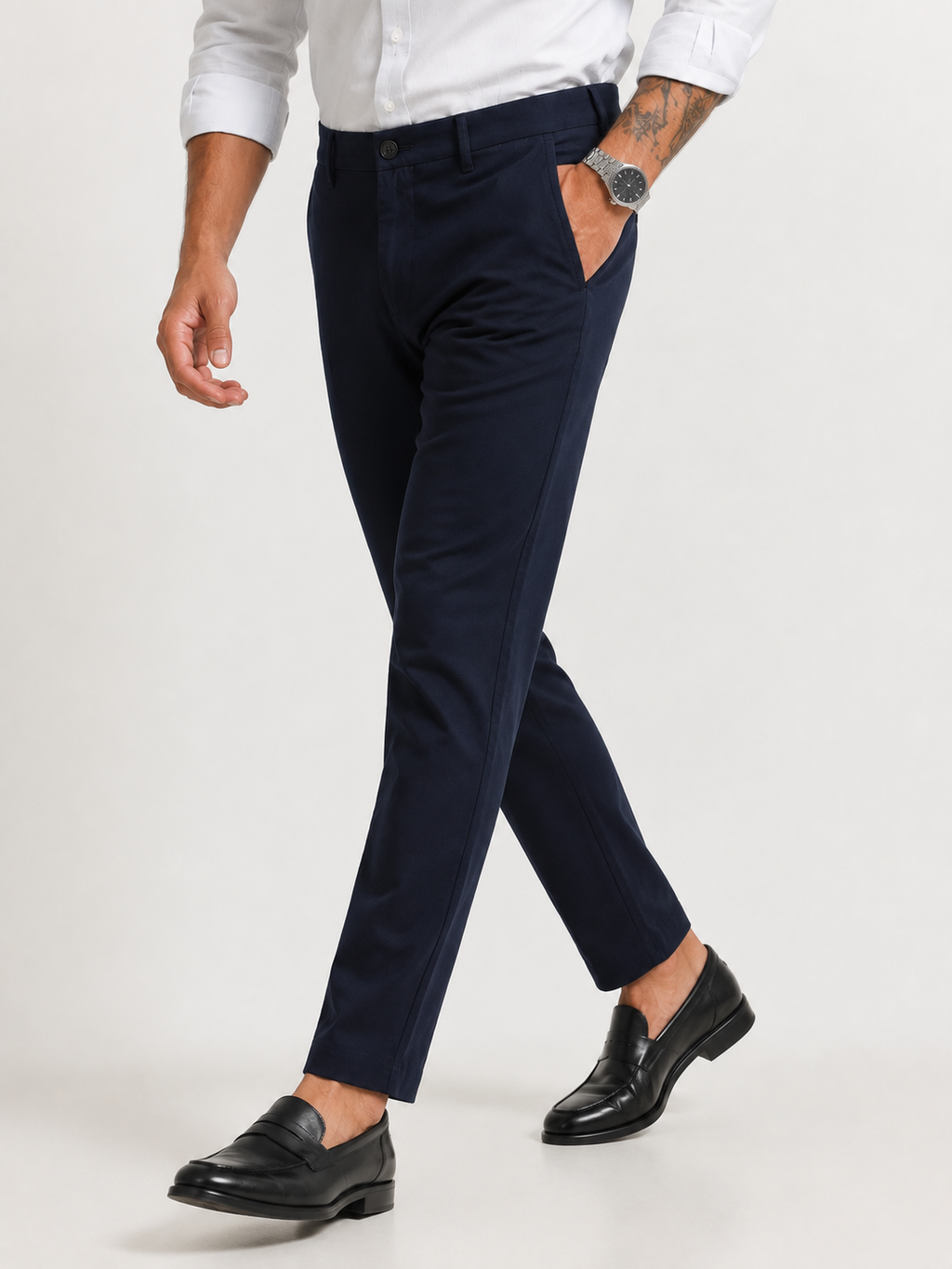 Navy Dobby Trouser