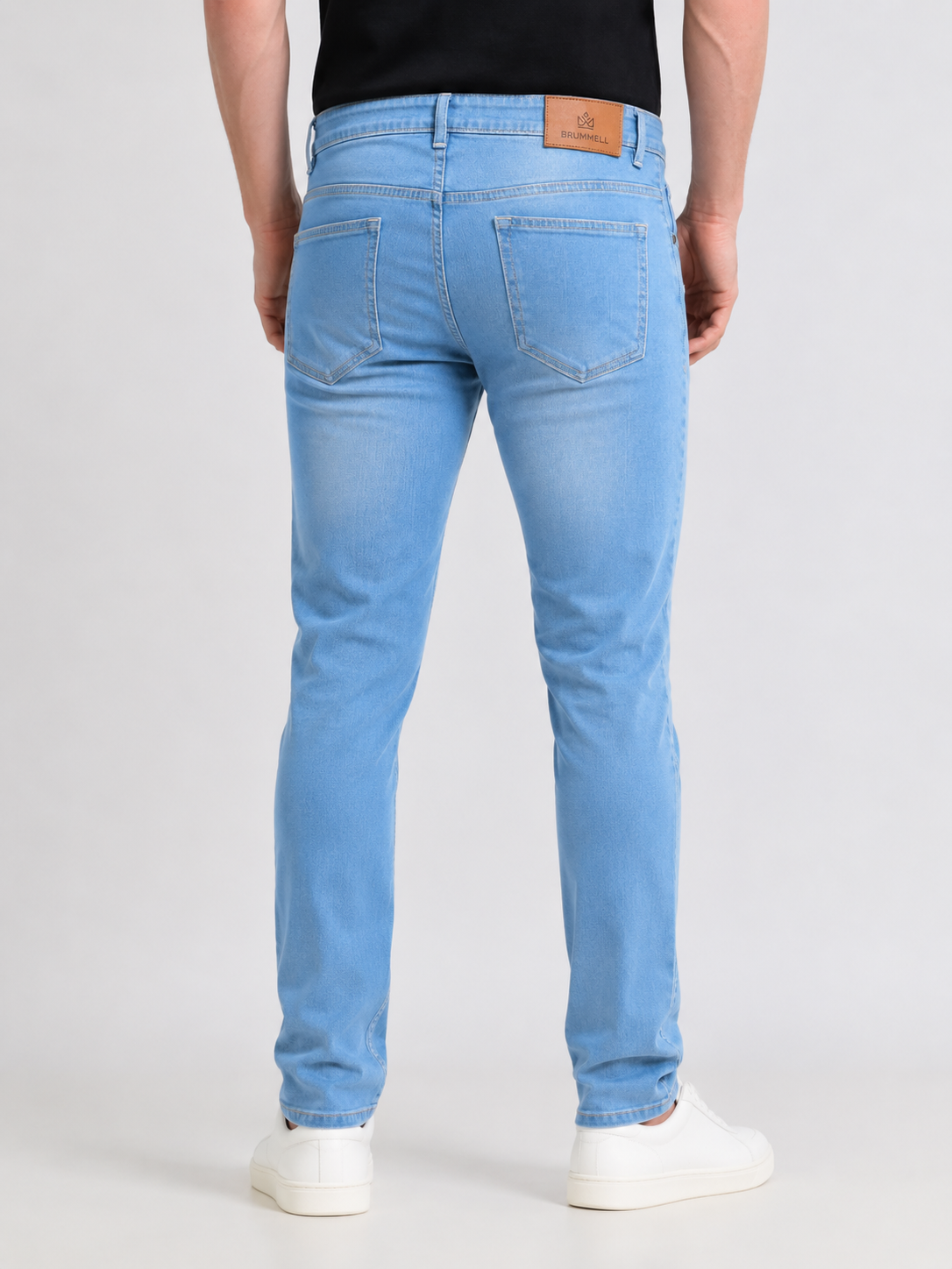Sky Blue Washed Slim Fit Denim