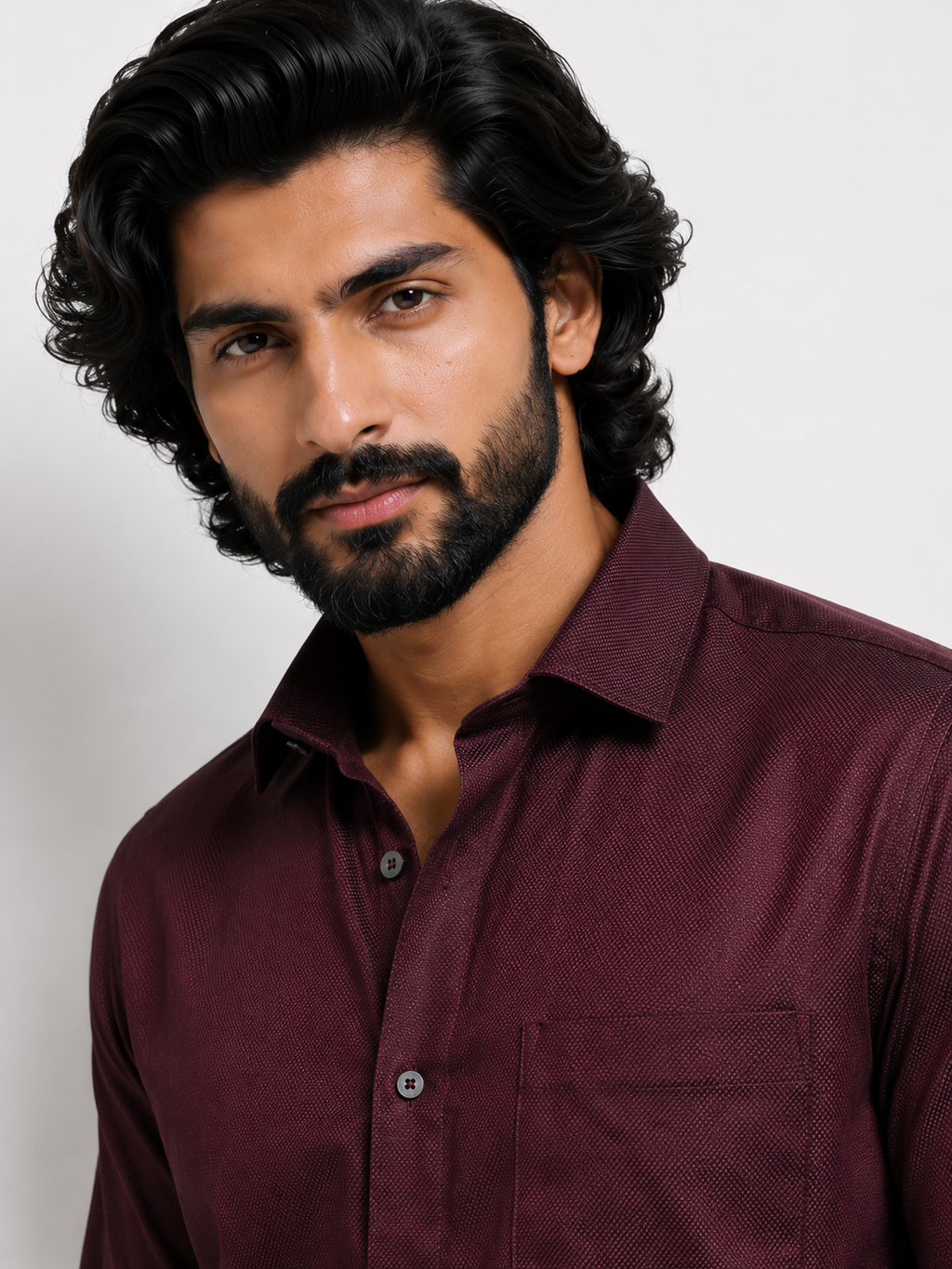 Oxblood Royale Textured Shirt