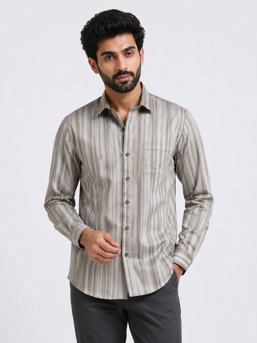 Sahara Stripe Jacquard Artisan Shirt