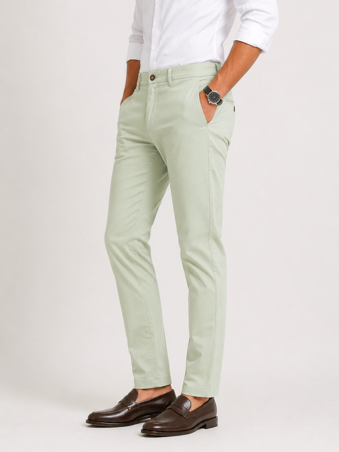 Pista Green Cotton Trouser