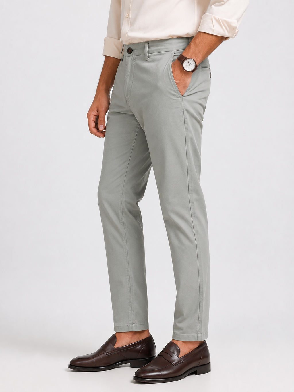 Olive Grey Stretch Trouser