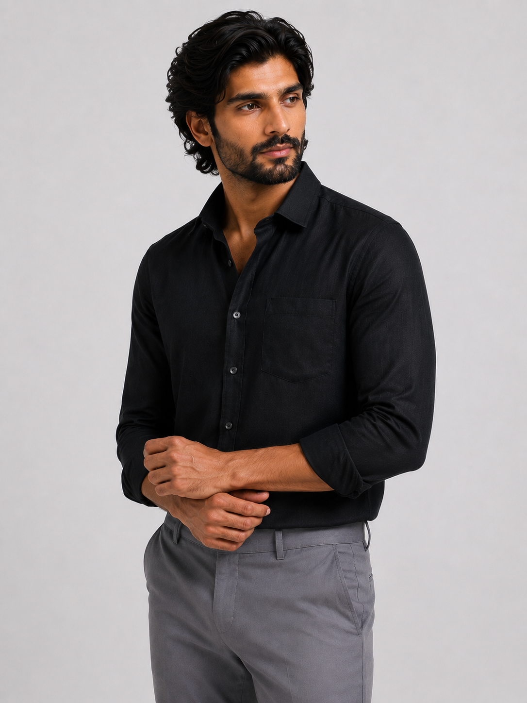 Midnight Black Linen Shirt
