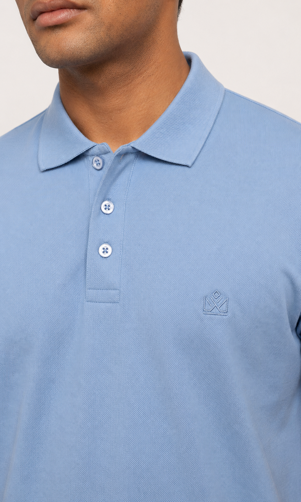 Skyline Blue Premium Piqué Polo T-Shirt