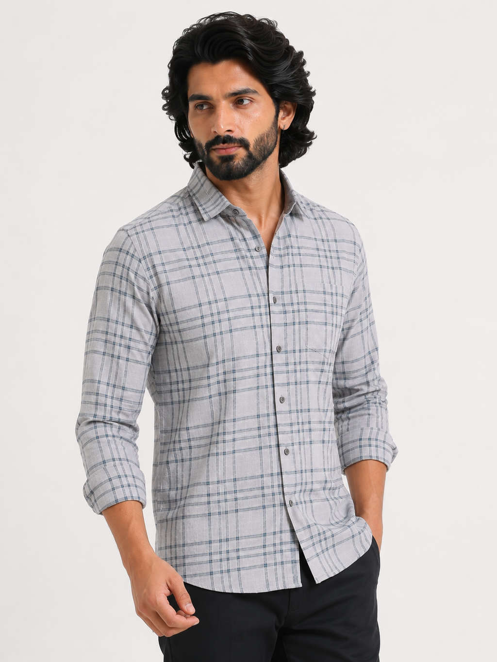 Mist Grey Jacquard Shirt