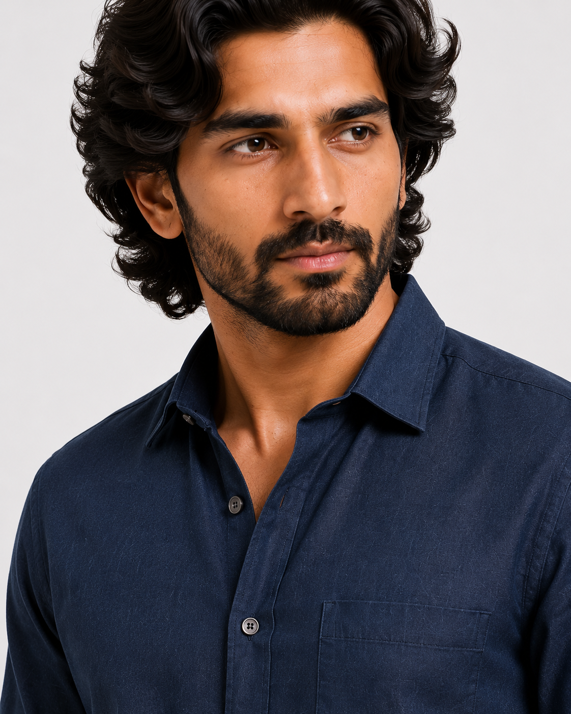 Midnight Blue Linen Shirt