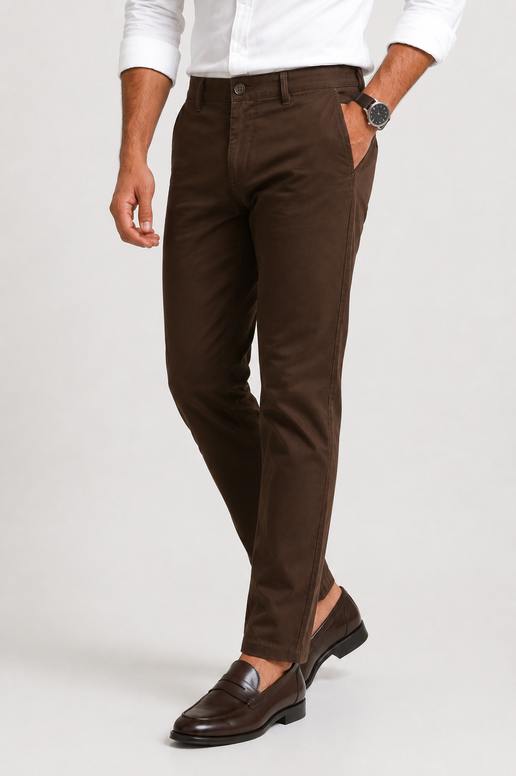 Dark Brown Cotton Trousers