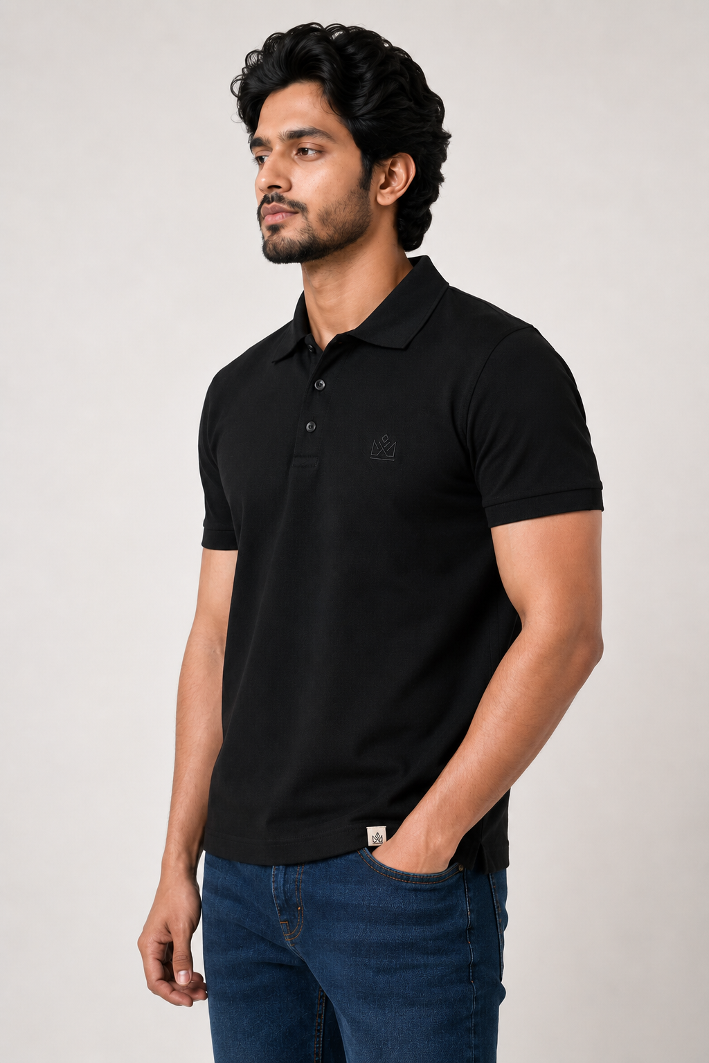 Premium Black Piqué Polo T-Shirt