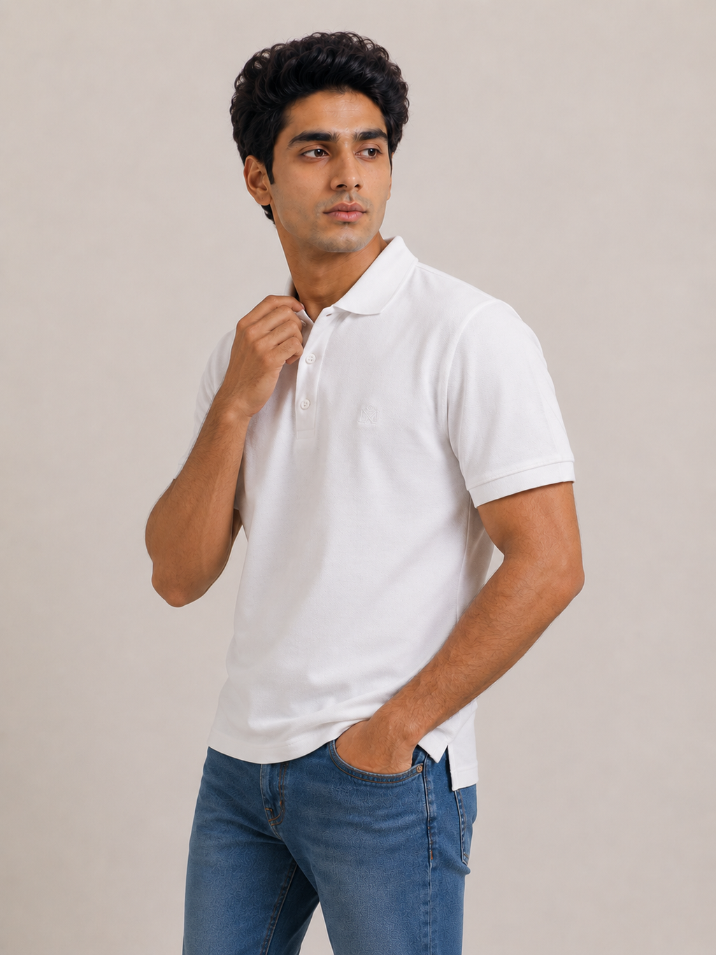 Premium White Piqué Polo T-Shirt