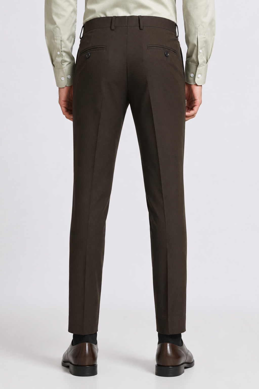 Brown 4-Way Stretch Formal Trouser