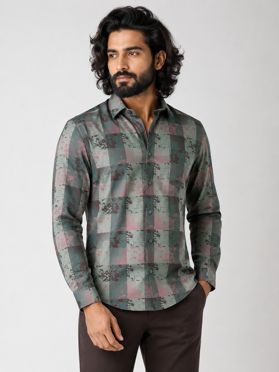 Abstract Forest Jacquard Shirt