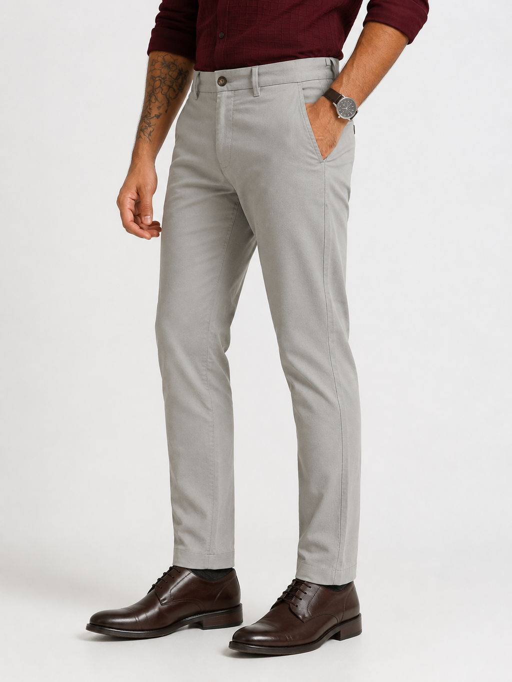 Taupe Dobby Trouser