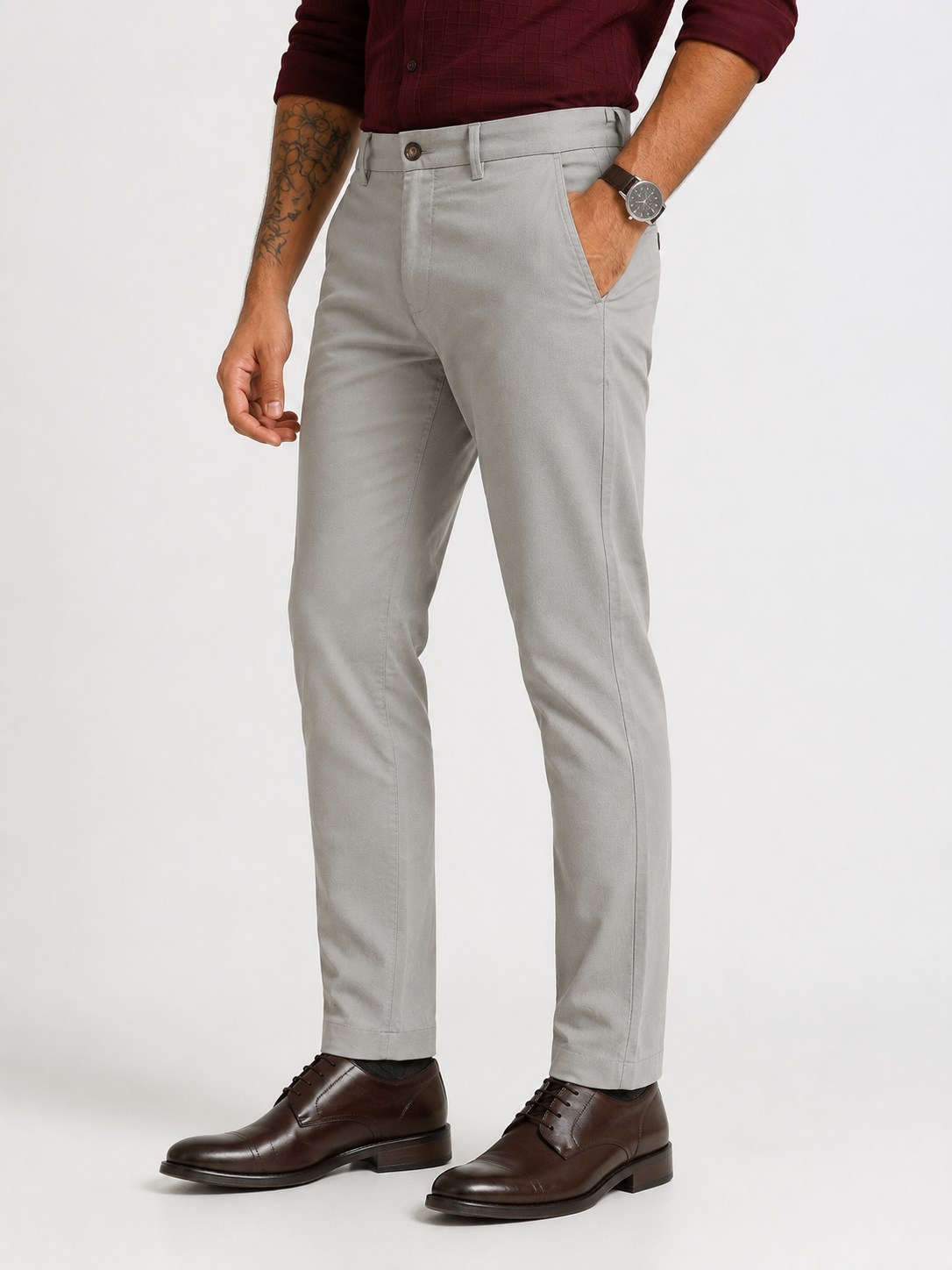 Taupe Dobby Trouser