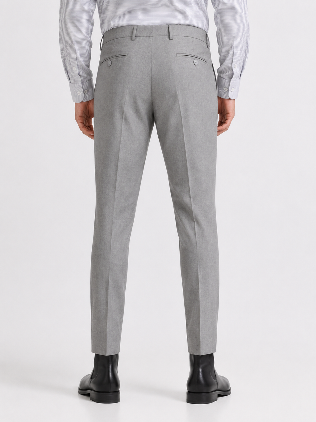 Cement Grey 4-Way Stretch Formal Trouser