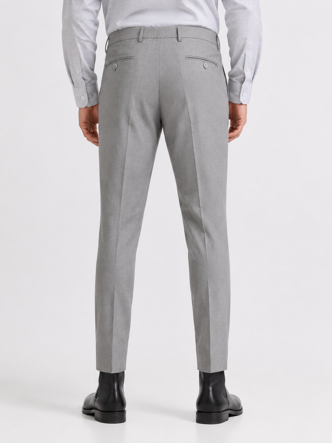 Cement Grey 4-Way Stretch Formal Trouser