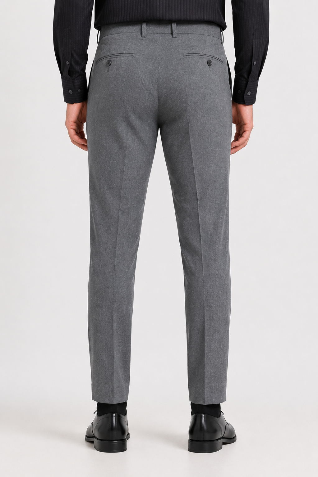 Grey Check 4-Way Stretch Formal Trouser