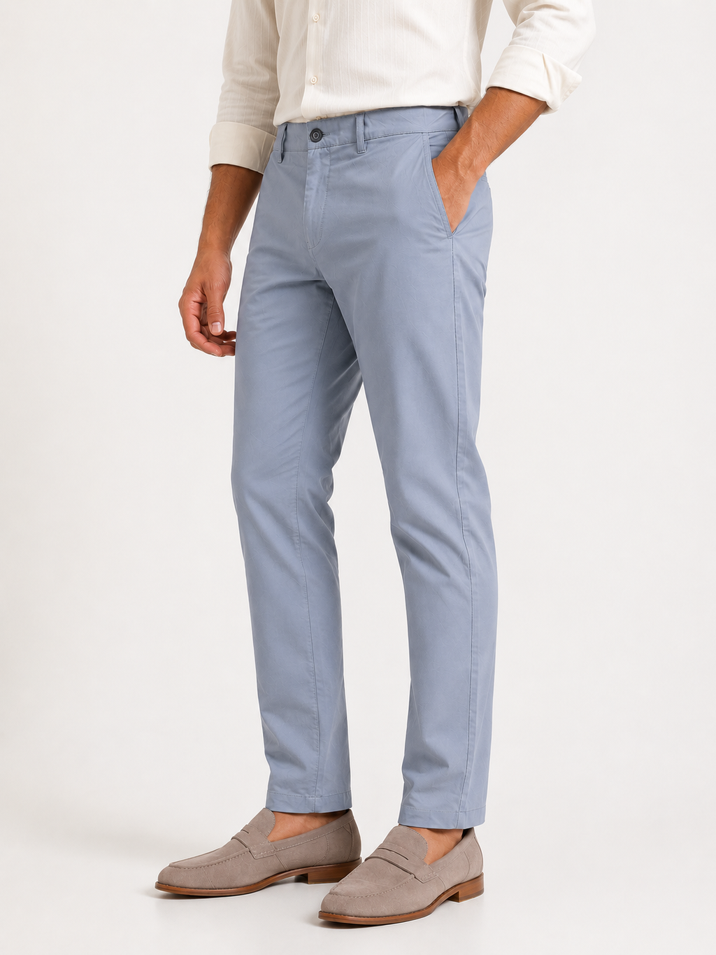 Bluish Grey Cotton Trousers