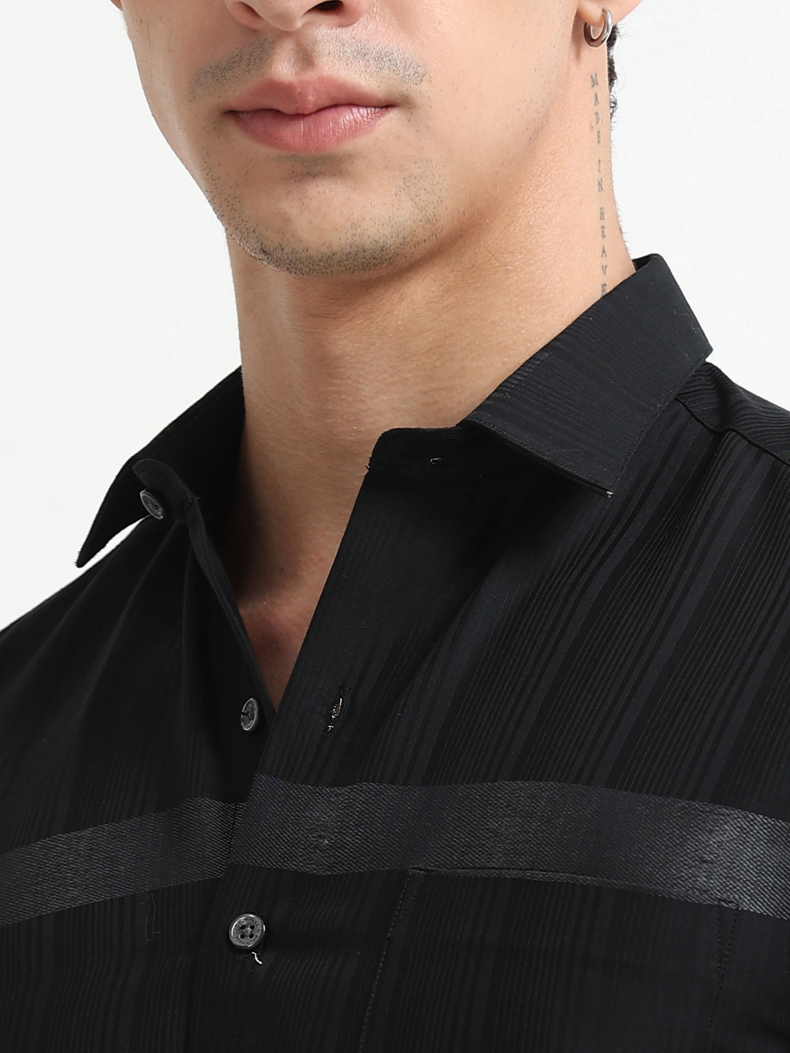 Midnight Linear Signature Jacquard Shirt