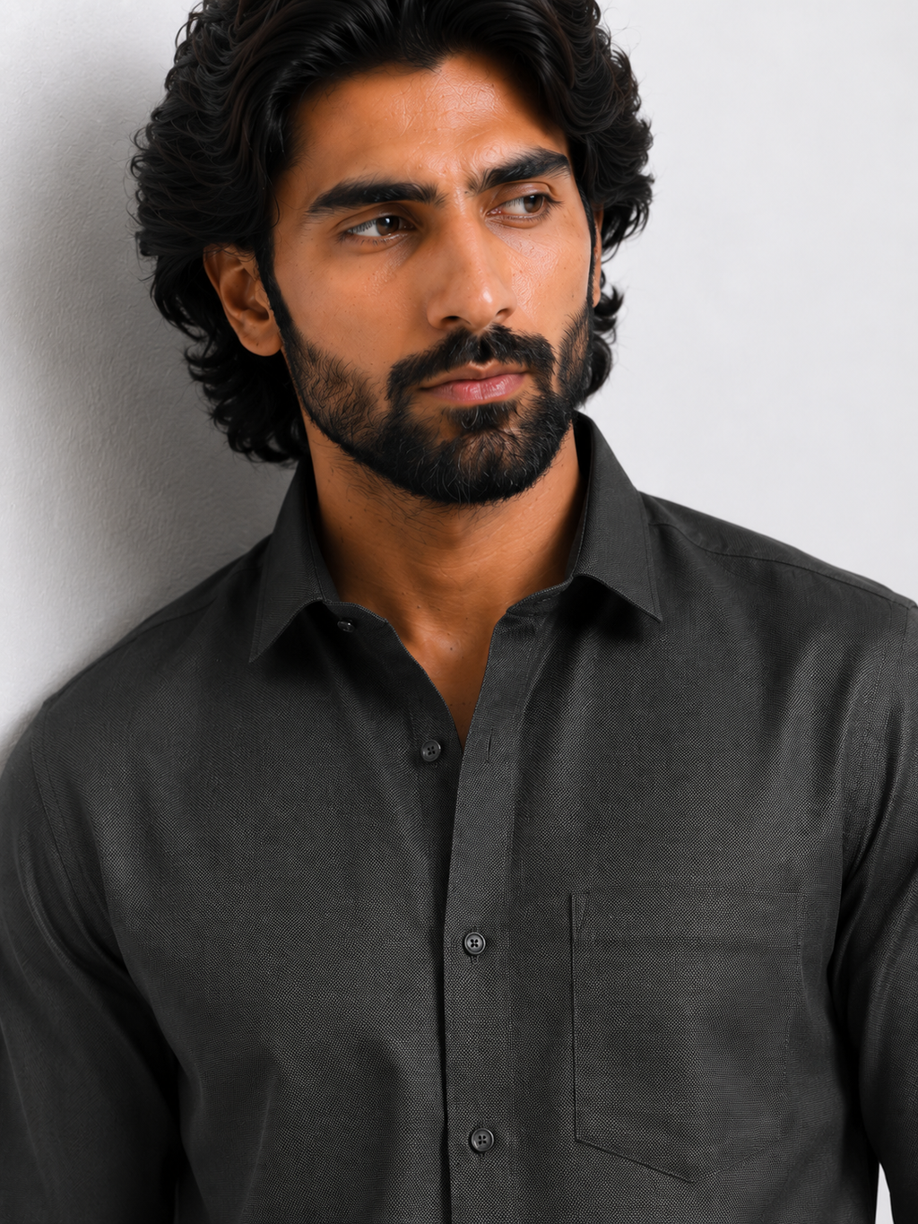 Nocturnal Olive Artisan Textured Shirt