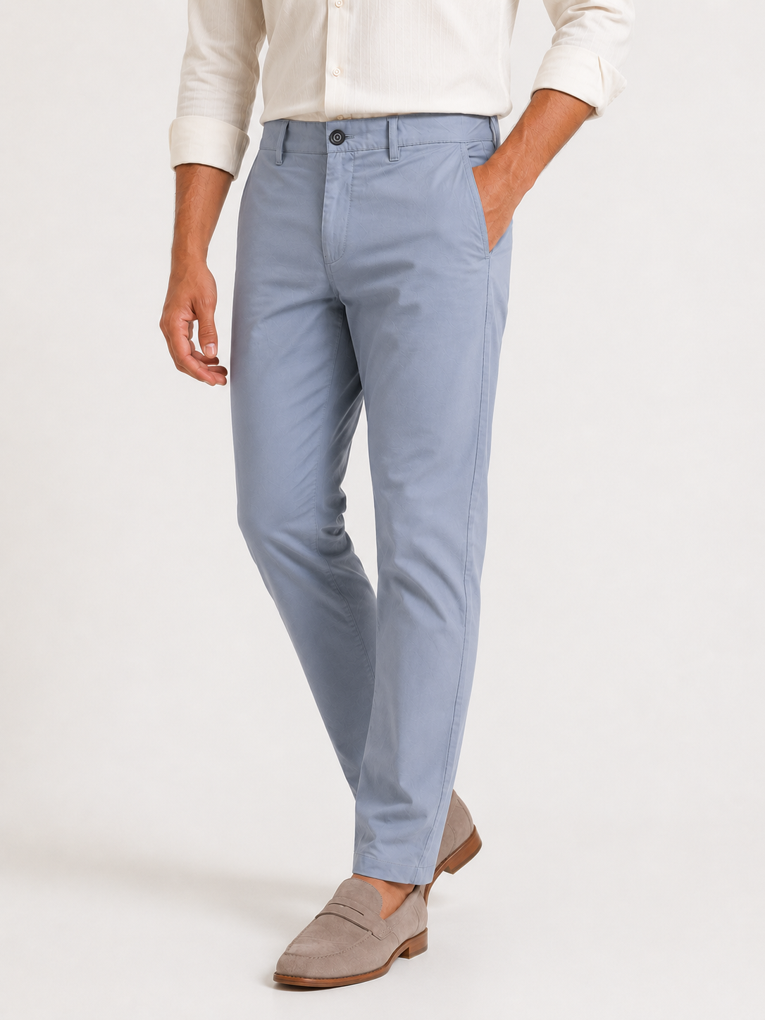 Bluish Grey Cotton Trousers