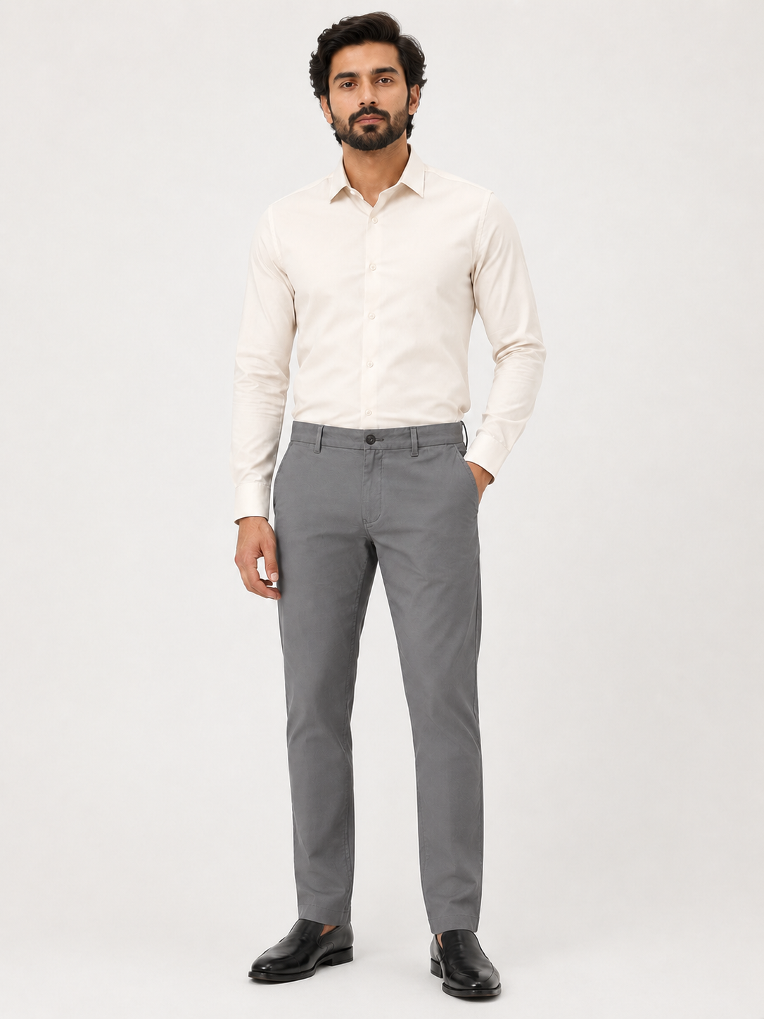 Grey Dobby Trouser