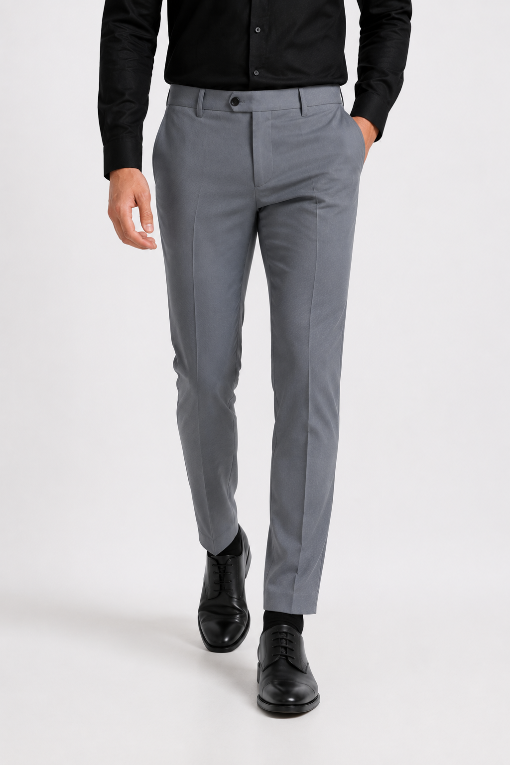 Elephant Grey 4-Way Stretch Formal Trouser