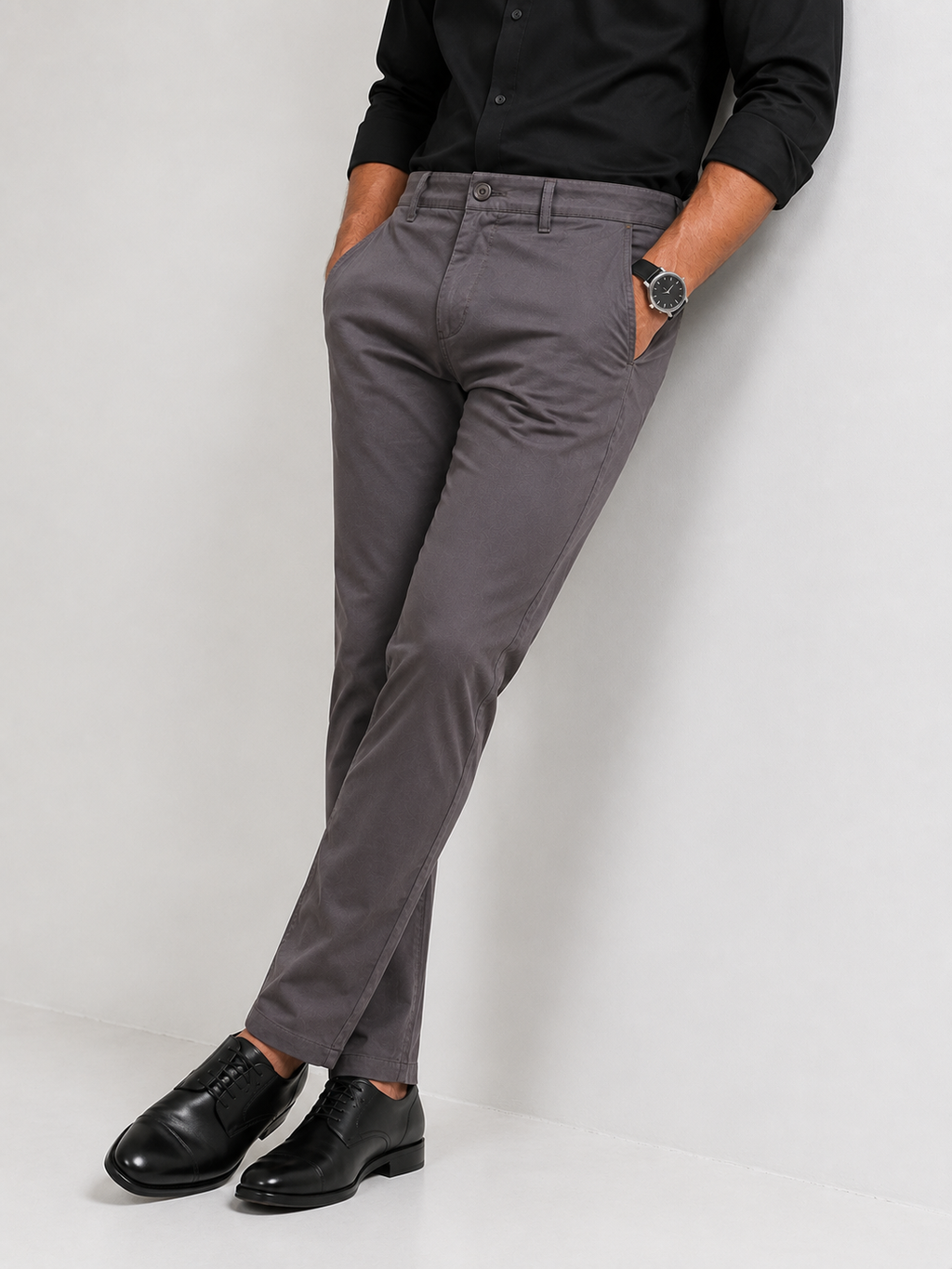 Cement Grey Cotton Trouser