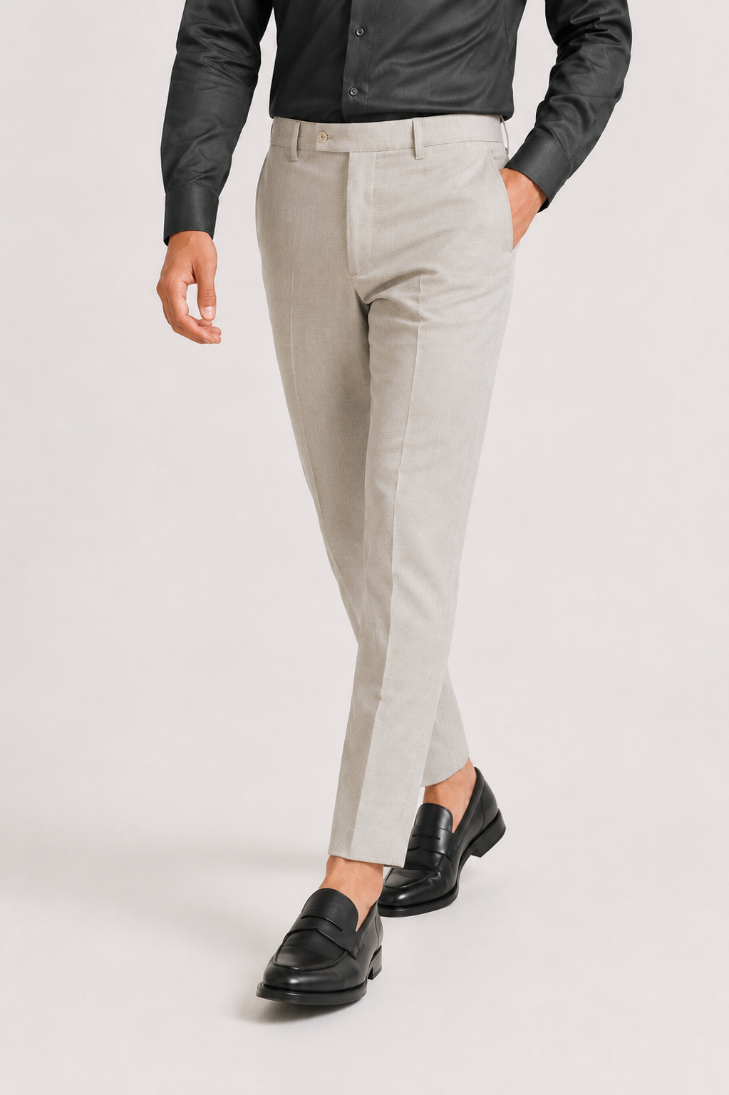 Light Grey 4-Way Stretch Formal Trouser