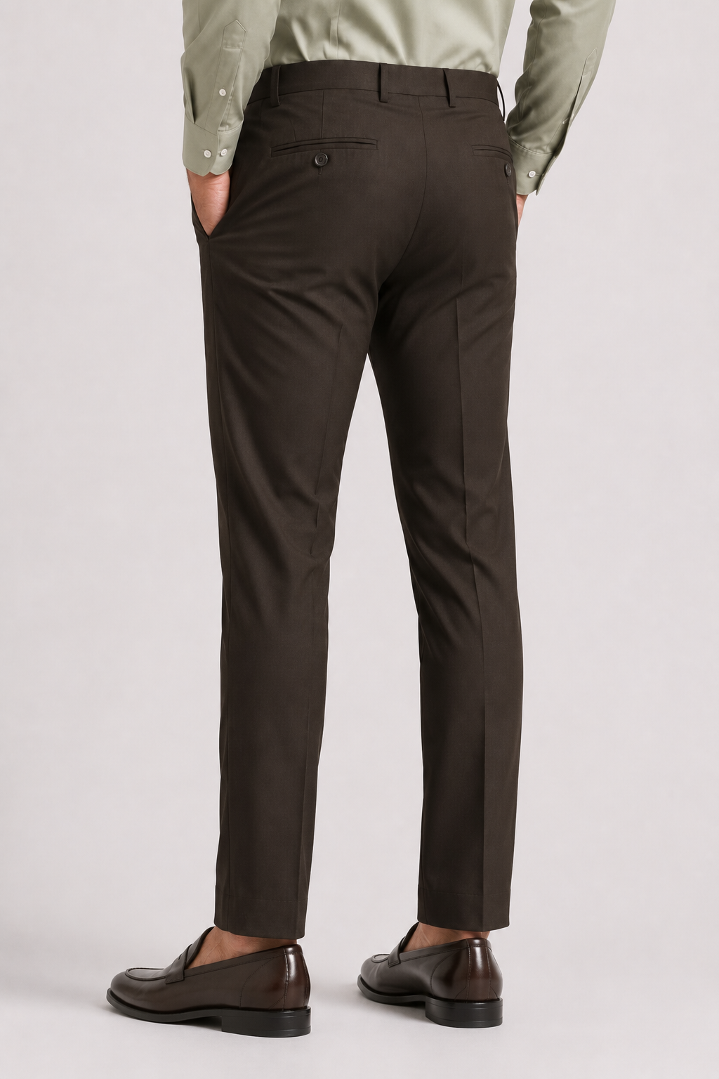 Coffee Brown 4-Way Stretch Formal Trouser