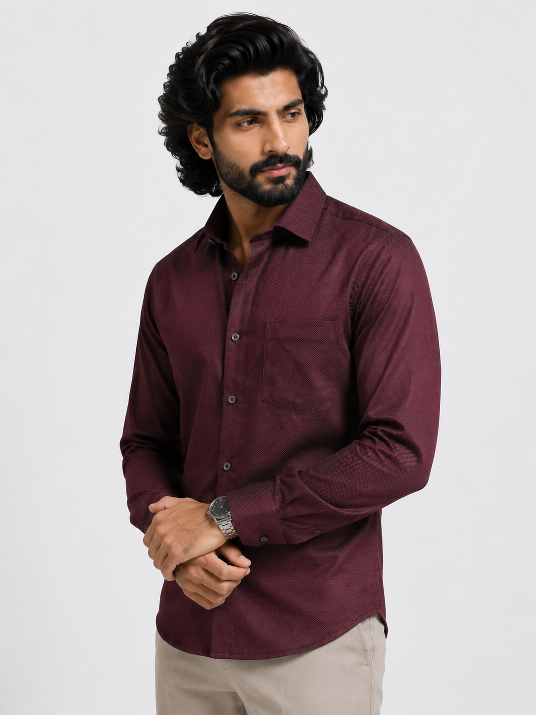 Oxblood Royale Textured Shirt