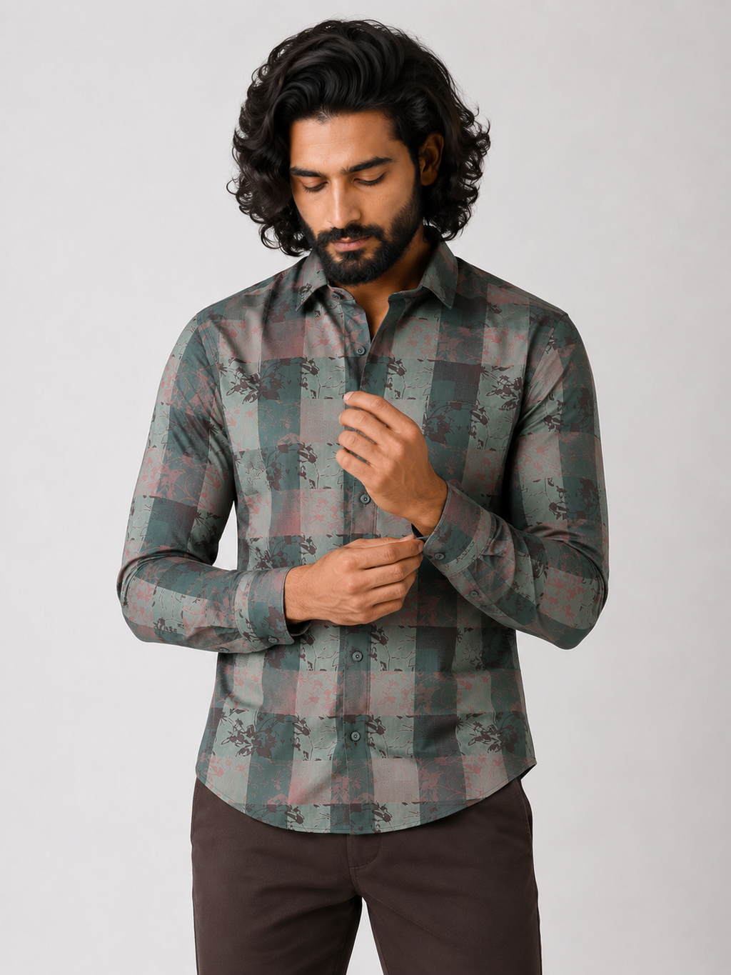 Abstract Forest Jacquard Shirt