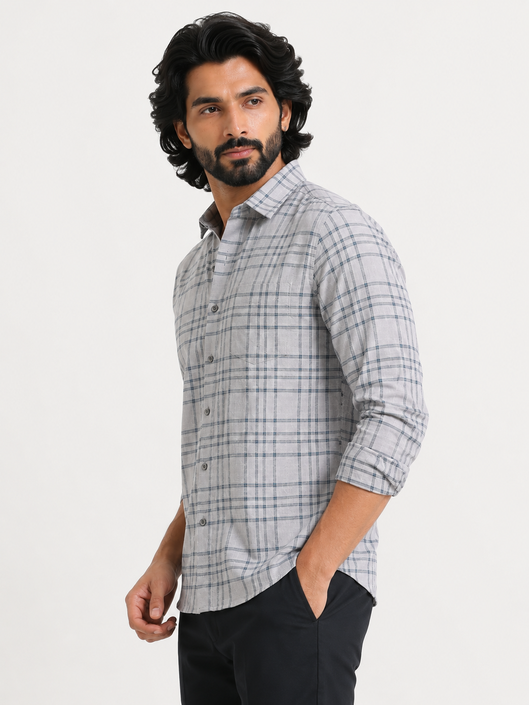 Mist Grey Jacquard Shirt