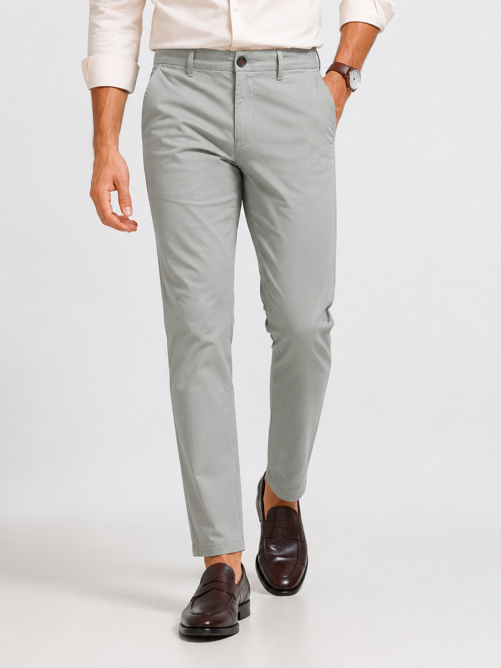Olive Grey Stretch Trouser