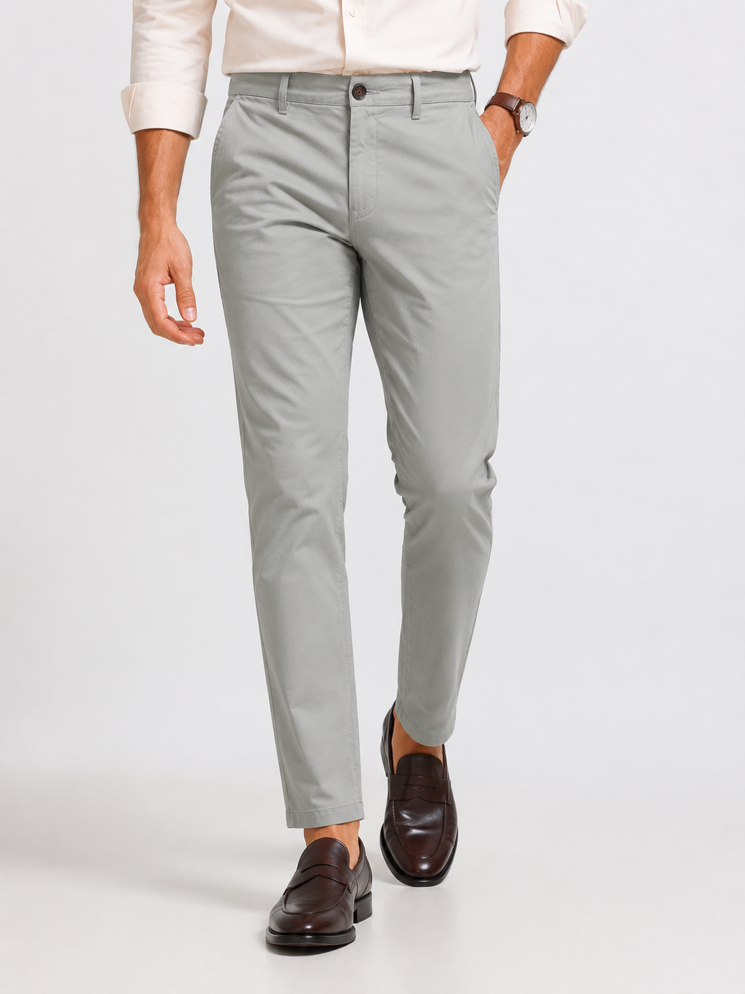Olive Grey Stretch Trouser