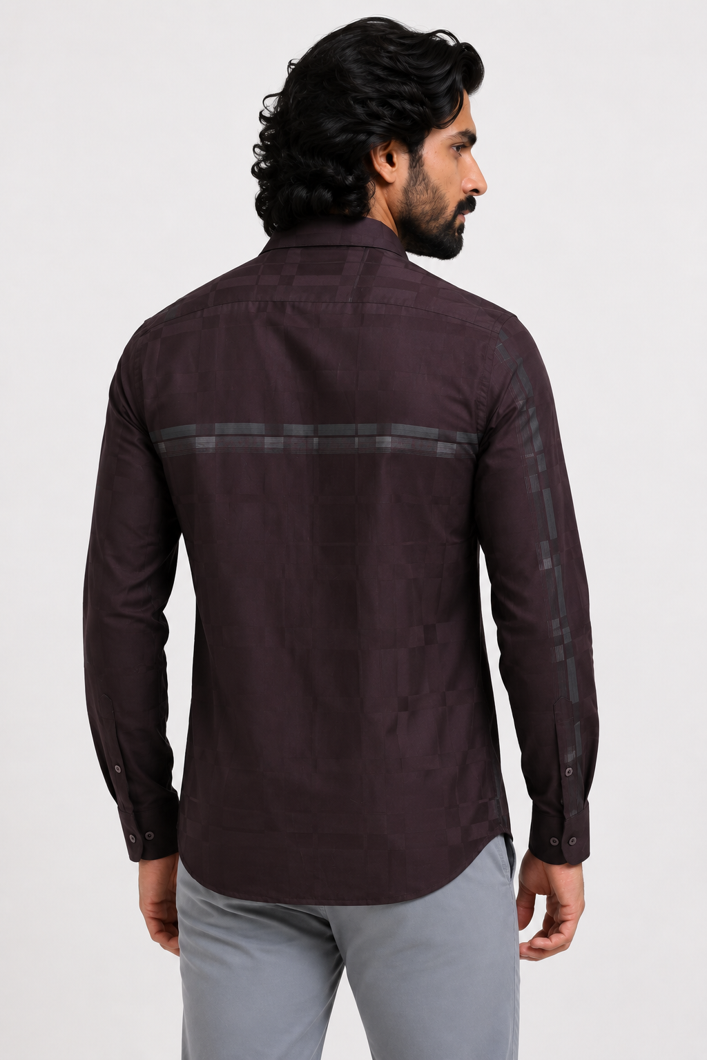 Espresso Checker Jacquard Shirt