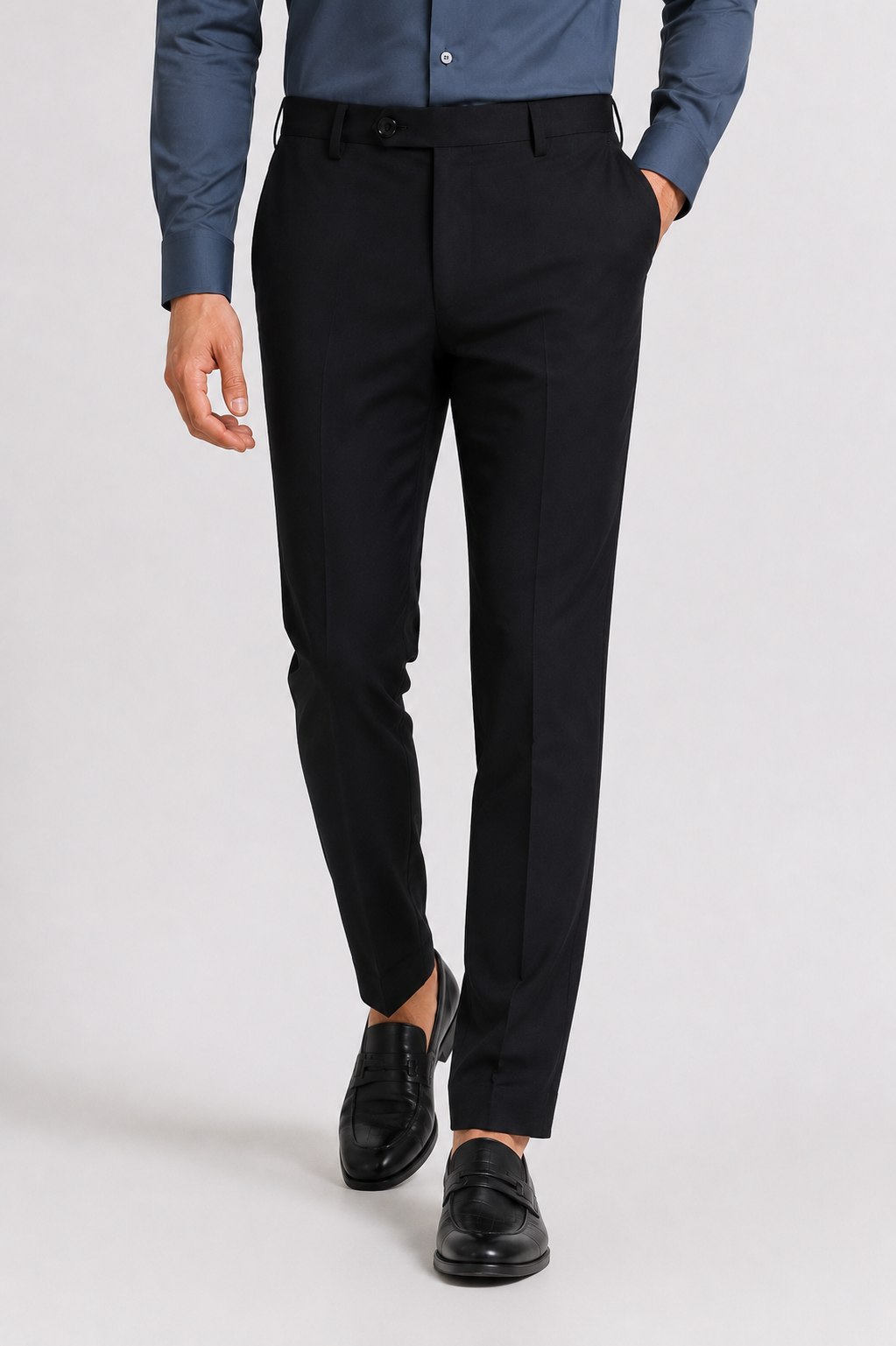 Black Essential Stretch Formal Pant