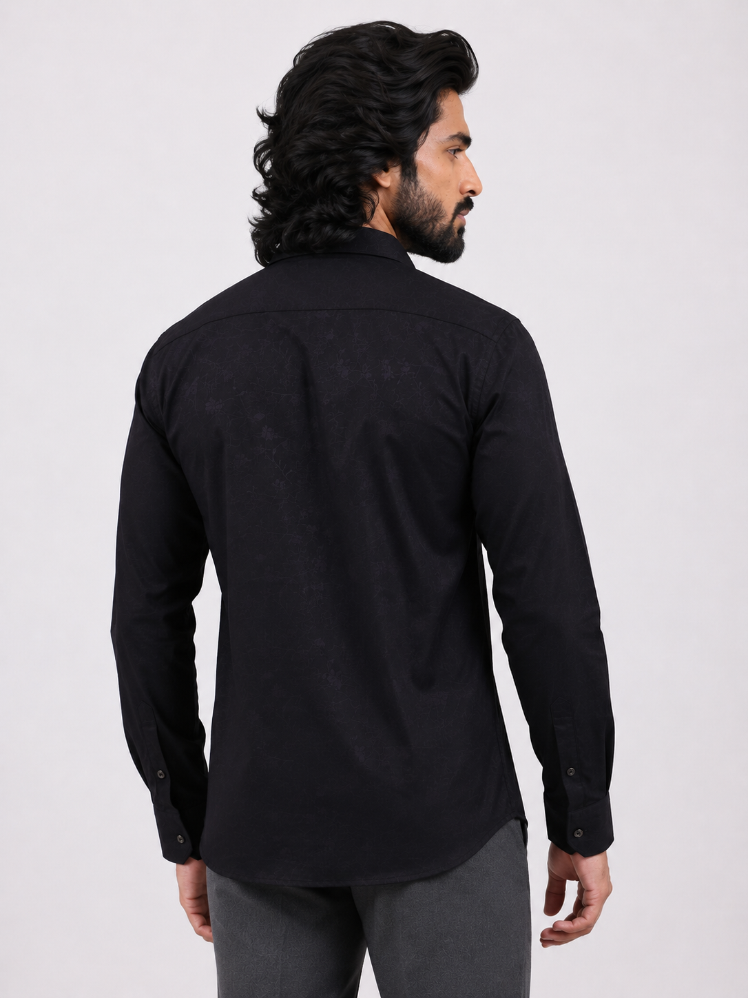 Midnight Grid Jacquard Shirt