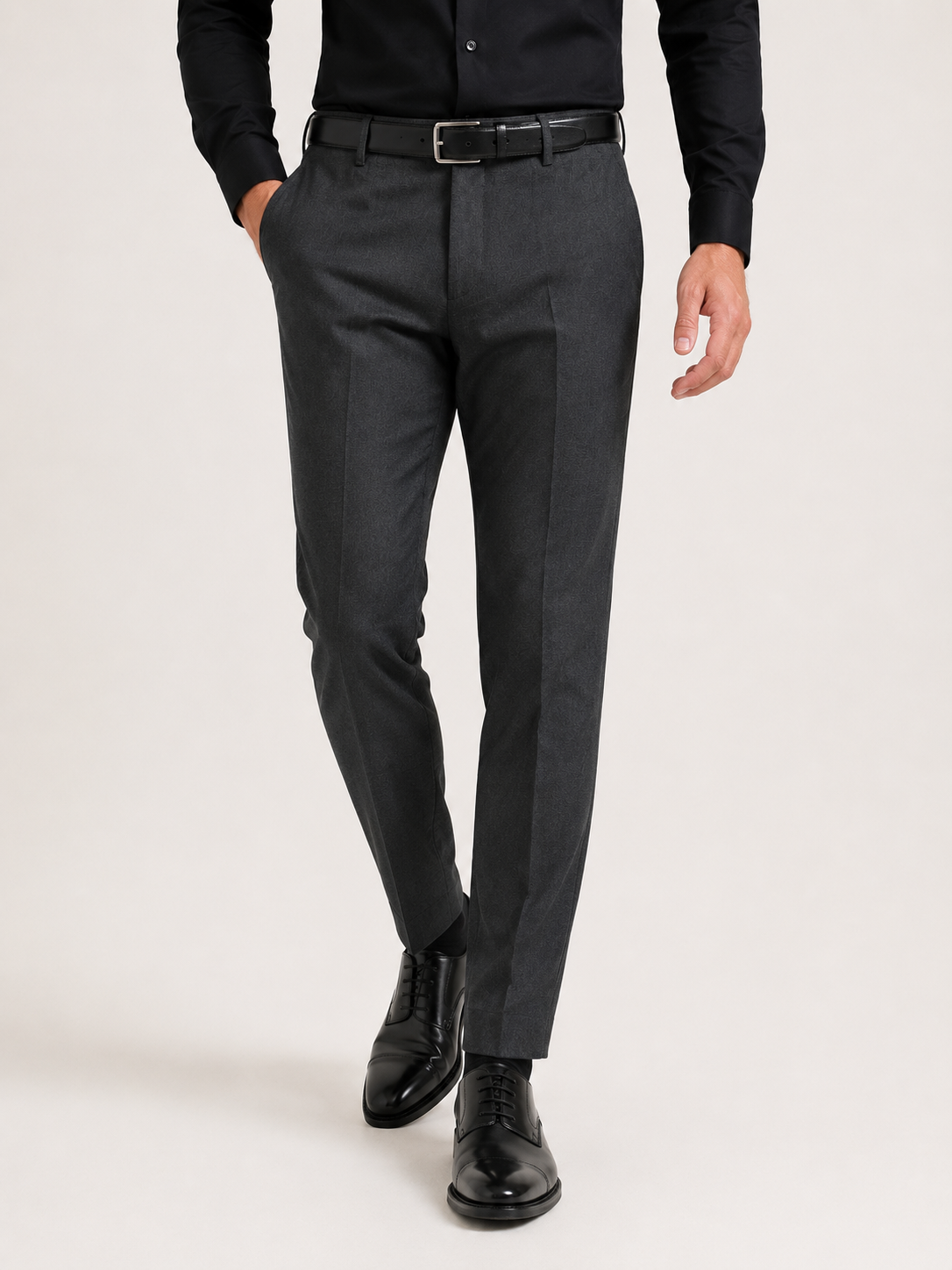 Grey 4-Way Stretch Formal Trouser
