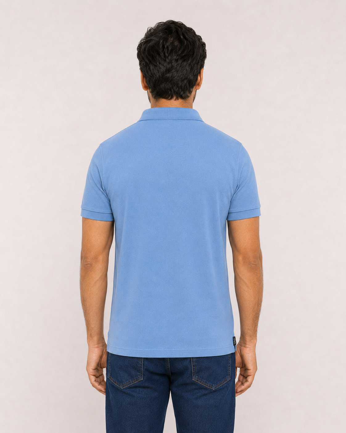 Skyline Blue Premium Piqué Polo T-Shirt