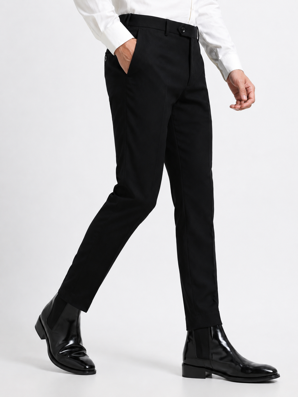 Indo Black Lachka Stretch Formal Trouser