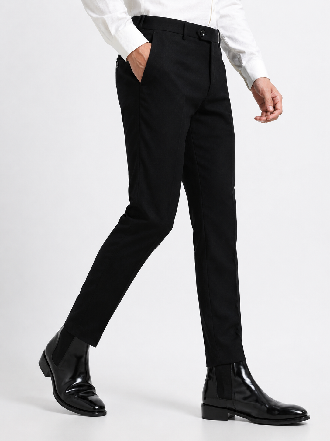 Indo Black Lachka Stretch Formal Trouser
