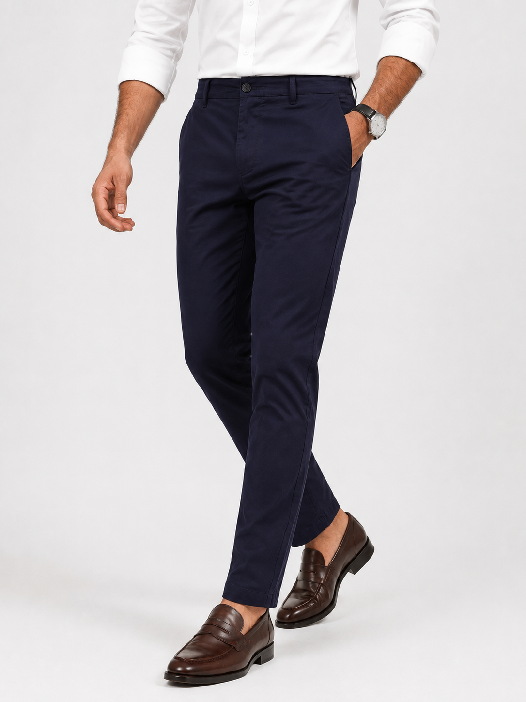Dark Blue Cotton Trousers