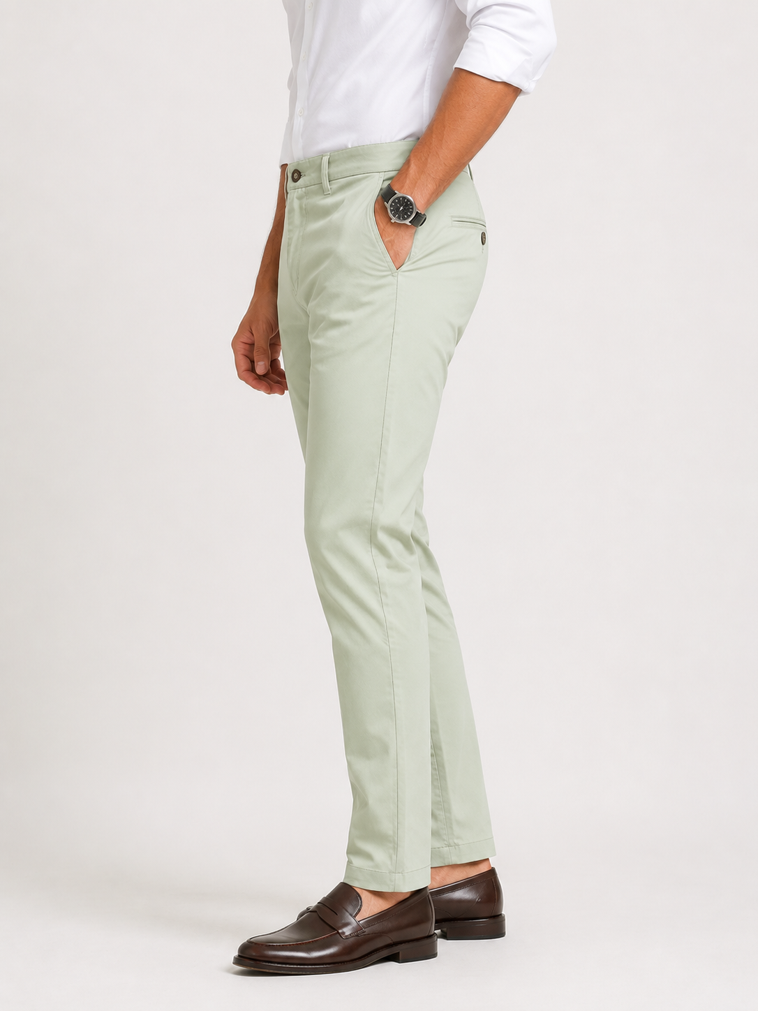 Pista Green Cotton Trouser
