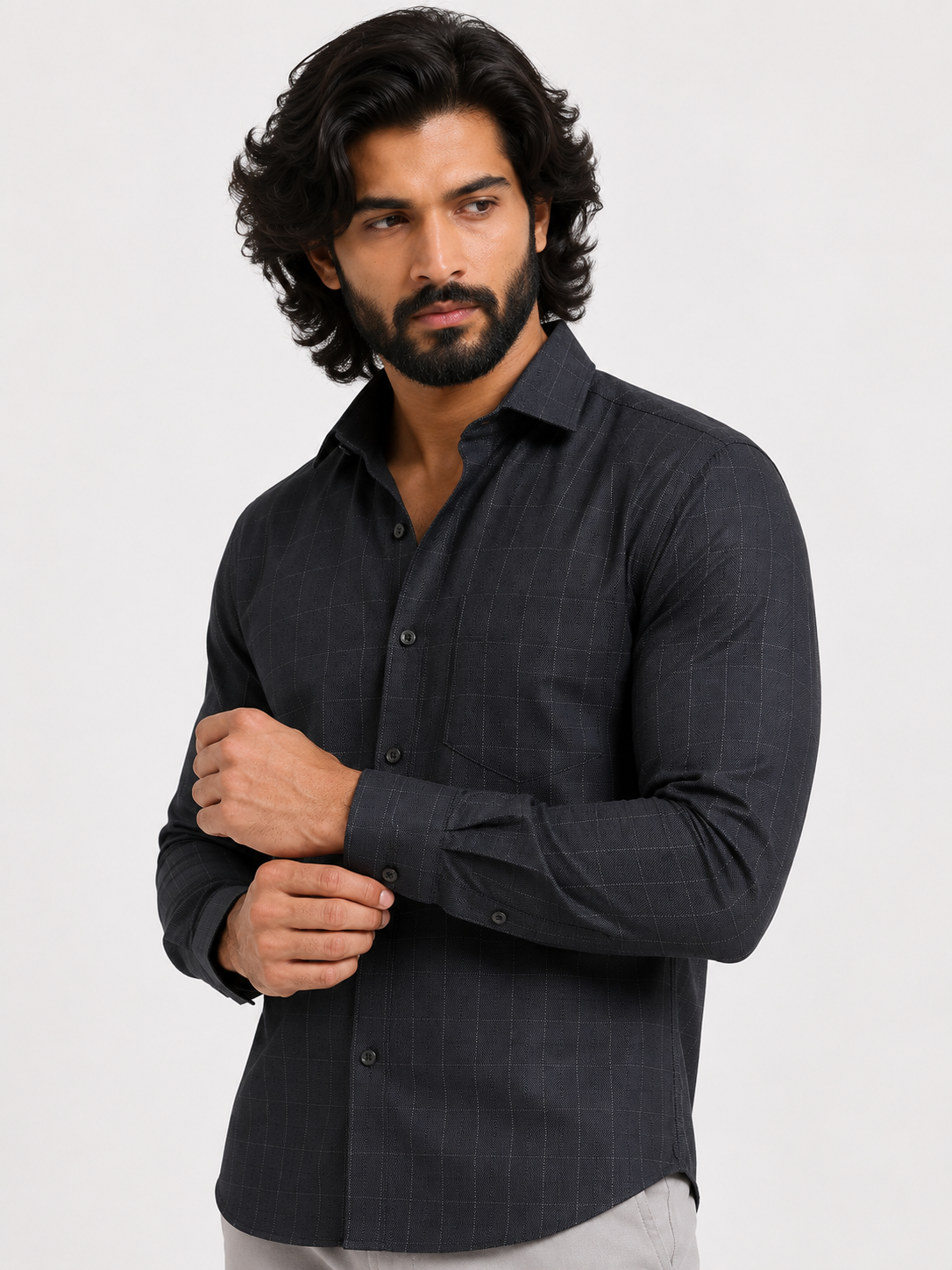 Iron Grey Jacquard Shirt